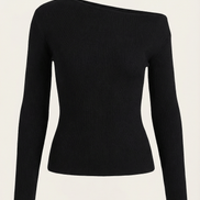 Womens Asymmetric Knit Top – Chic Off Shoulder Everyday Style