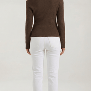 Womens Asymmetric Knit Top – Chic Off Shoulder Everyday Style