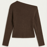 Womens Asymmetric Knit Top – Chic Off Shoulder Everyday Style