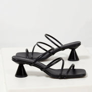 Womens Strappy Block Heel Sandals – Modern Square Toe Style