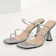 Womens Strappy Block Heel Sandals – Modern Square Toe Style