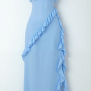 Womens Ruffled Maxi Dress – Dramatic Statement Evening Style