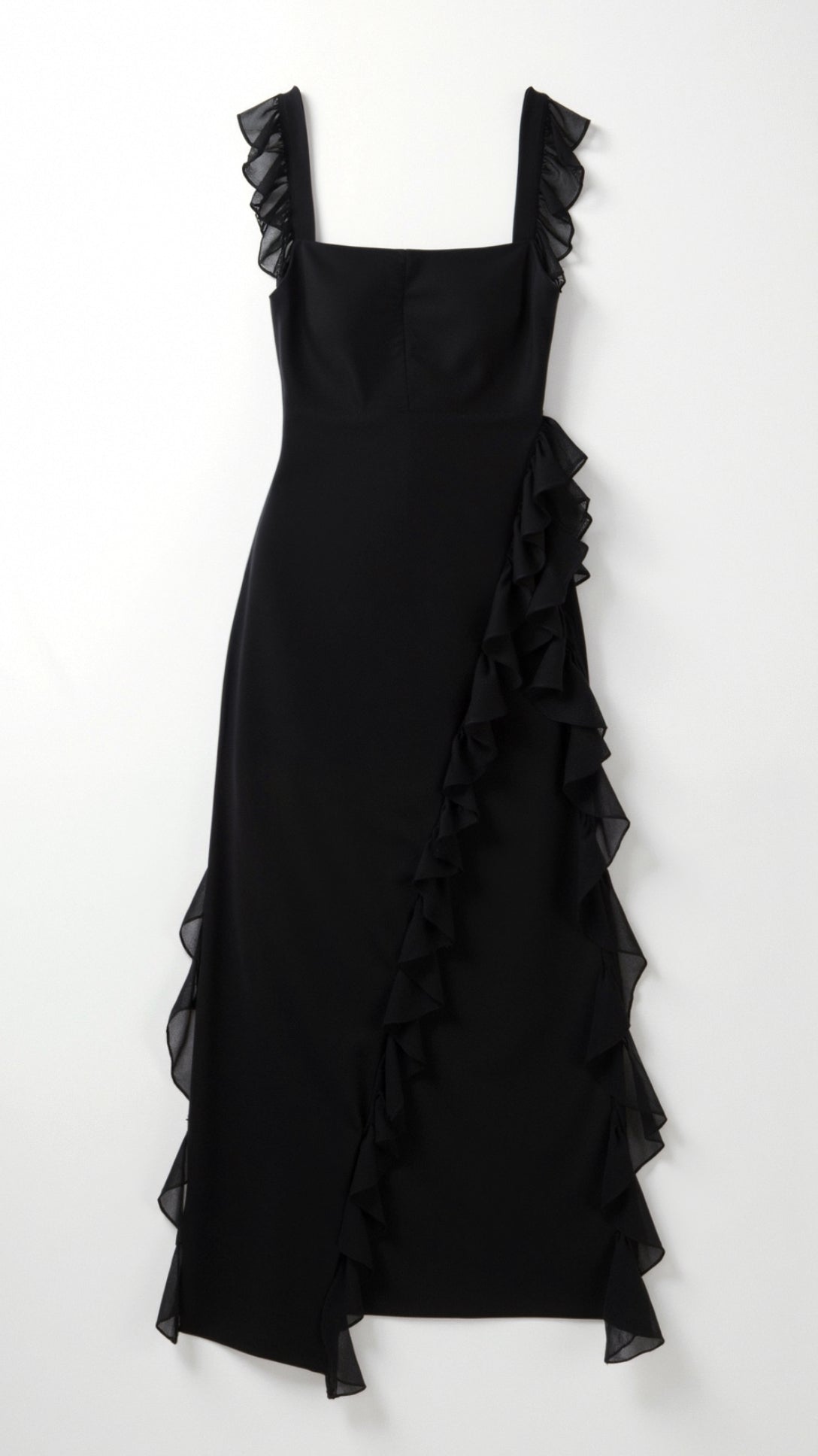 Womens Ruffled Maxi Dress – Dramatic Statement Evening Style