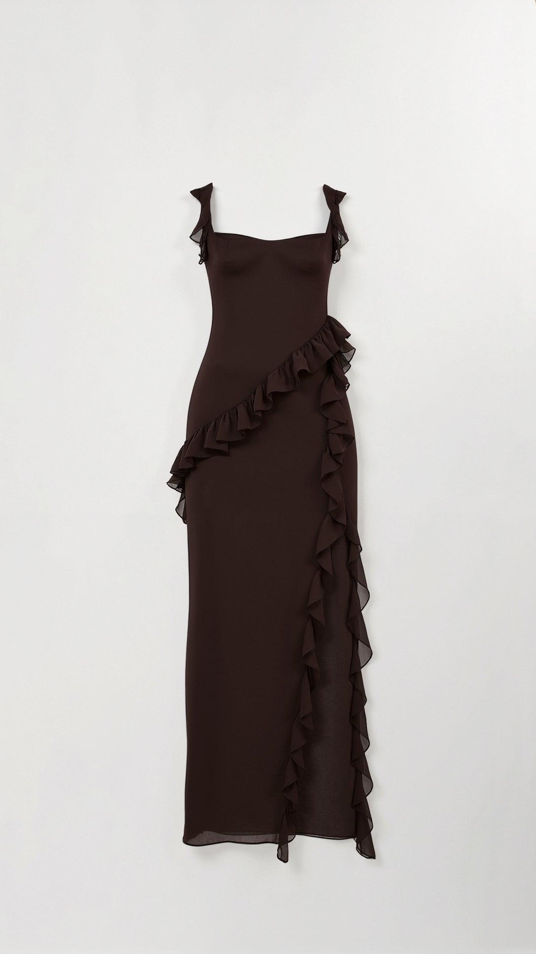 Womens Ruffled Maxi Dress – Dramatic Statement Evening Style