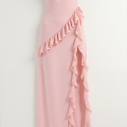 Womens Ruffled Maxi Dress – Dramatic Statement Evening Style