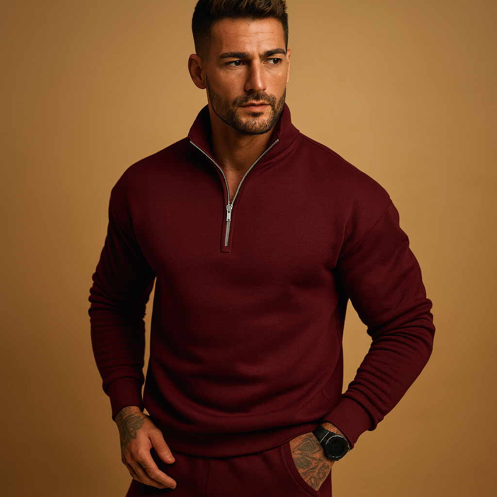 Finn – Mens Half Zip Jumper Knit Pullover Casual Smart Everyday Layering